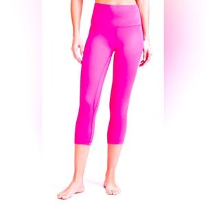 Hot Pink Lululemon high rise crop 17”